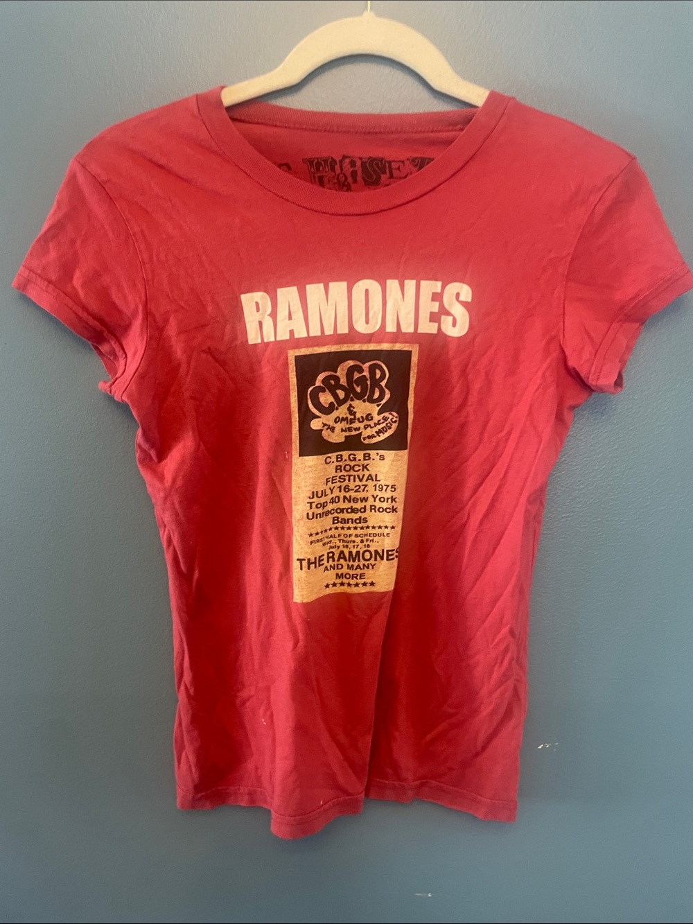 Chaser Women's Ramones Graphic Tee - Red with White Print